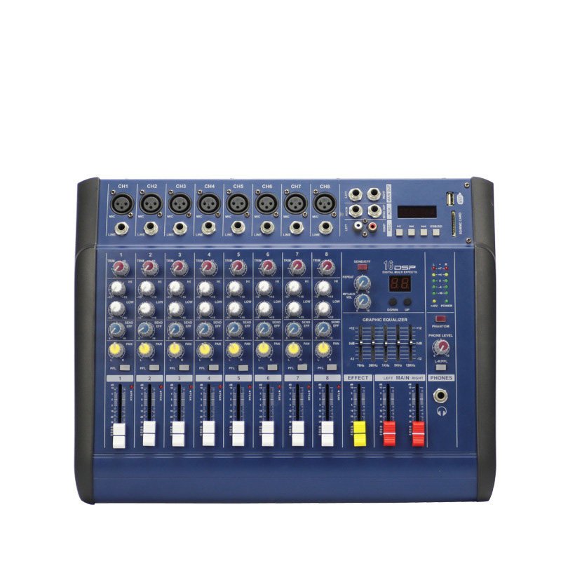 8 Channel USB Power Mixer Manufacturer 802D