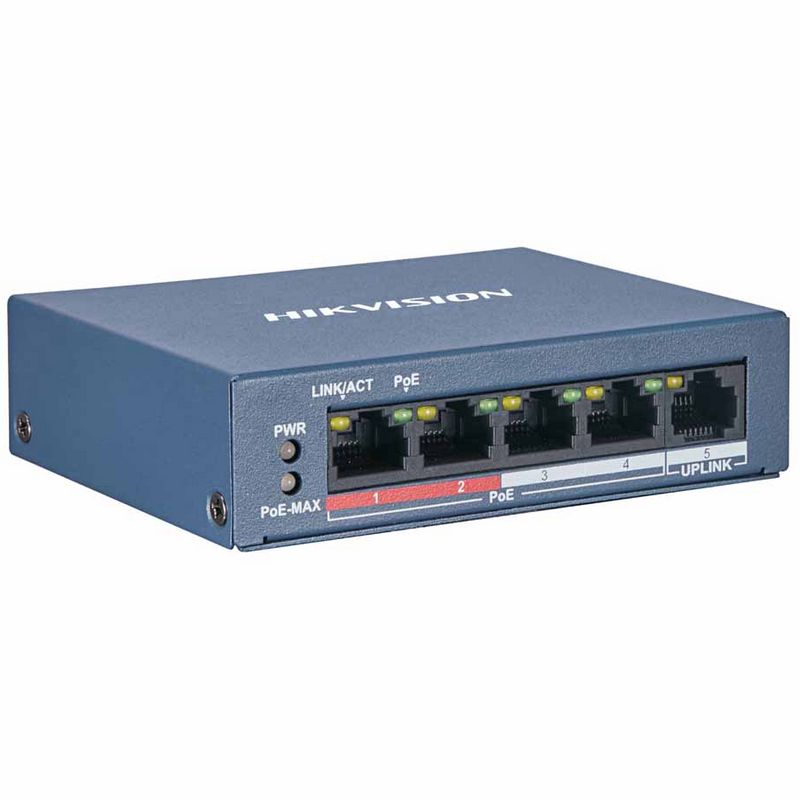 Hikvision DS-3E0105P-E/M - Unmanaged PoE Switch, 4 Port