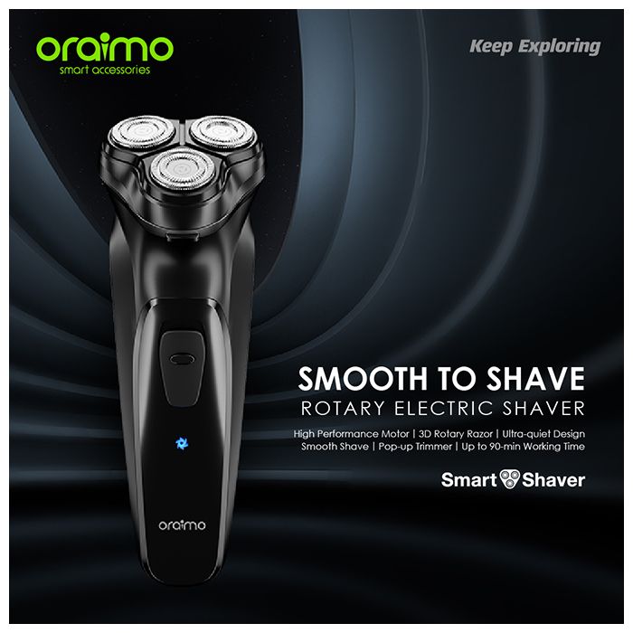 oraimo SmartShaver Rotary Electric Shaver With Pop-up Trimmer