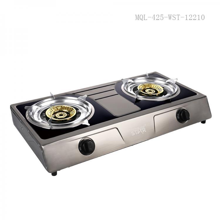 ST-9654 New Arrival WINNING STAR Deluxe 2-Burner Stainless Steel Gas Stove