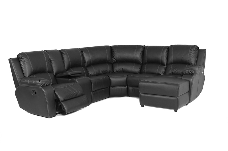 Nadine 6pc 1 Act Bomber Americano Black sofa