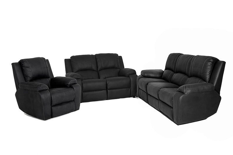 Lyla Static 6pc PU Black sofa