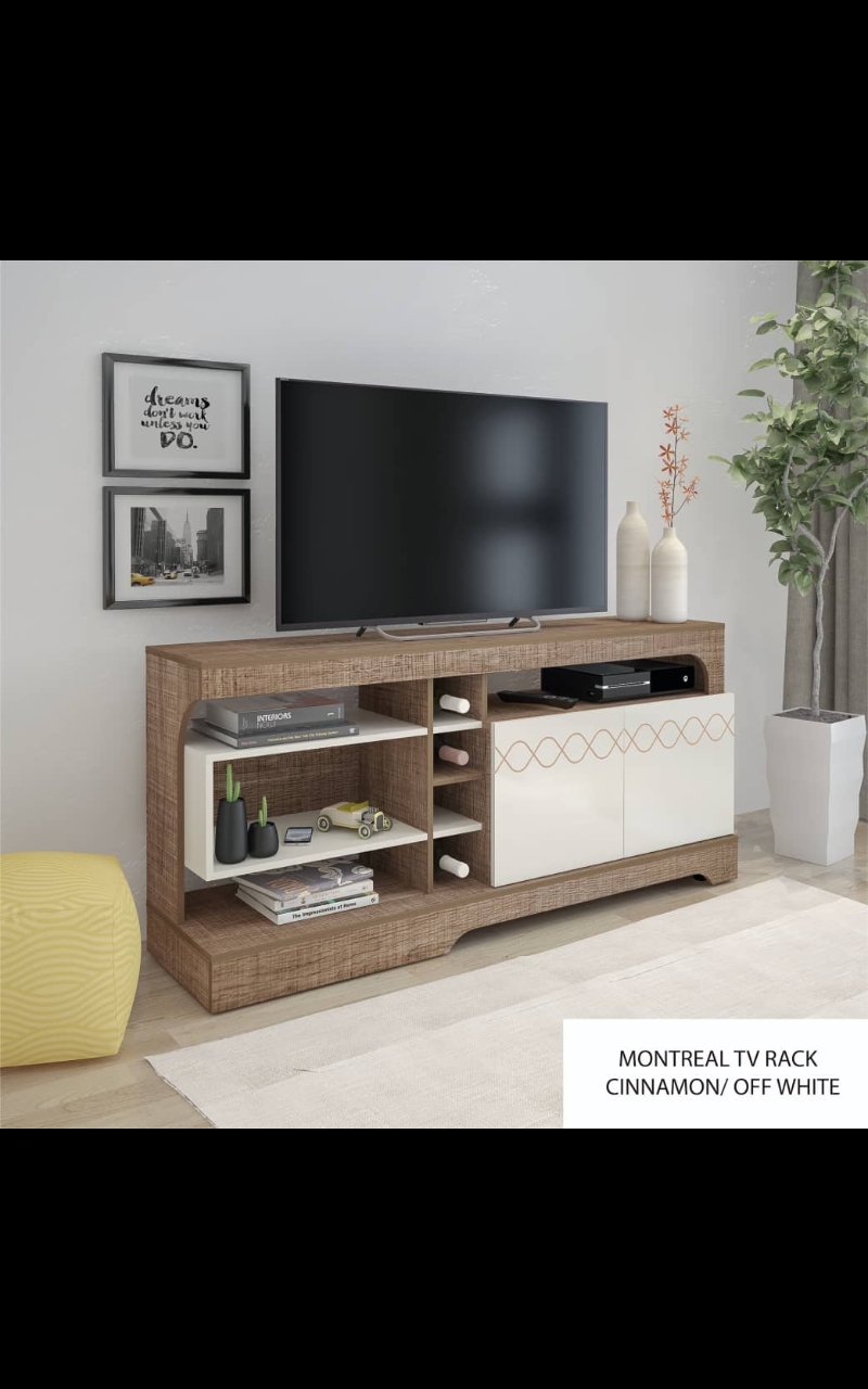 Montreal TV Rack Cinnamon/Off White