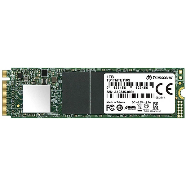 Transcend 1TB, M.2 2280,PCIe Gen3x4, M-Key, 3D TLC, DRAM-less